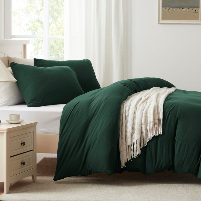 H HOUSEHOLD Household 100% Jersey Cotton Queen Size Pillowcase 20â€x30â€-Light Weight, Comfortable, Super Soft Pillow Case with Envelope Closure Extremely Durable Set of 2 (Dark Green, Queen Size Pillowcase) - Image 2